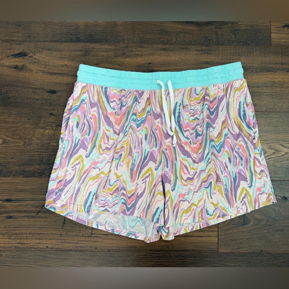 Little Sleepies Pink Marble Swirl Women’s Pajama Shorts Size XL